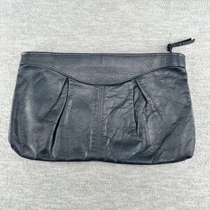 ANTONIA DESIGNS - Vintage Leather Navy Blue Clutch Evening Bag   PU2